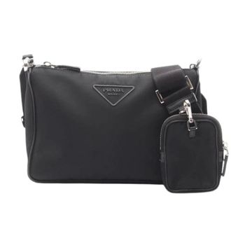 Prada Pre-owned Cross Body Bags, unisex, Black, Size: ONE SIZE Pre-owned Nylon Cross Body Bag