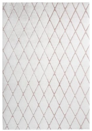 Alpha Collection Hochflorteppich Viva - Weiss / Rosé