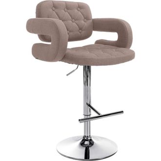 Clp Taburete De Bar Dublin En Tela Gris Topo Cromado