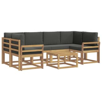 vidaXL Conjunto De Sof&aacute;s De Exterior 7 Pcs Blanco Y Antracita Vidaxl