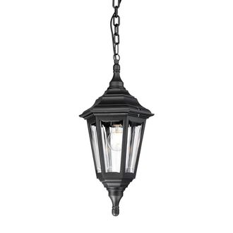 Netlighting Kinsale 1 Light Outdoor Coastal Ceiling Chain Lantern Black IP43 E27