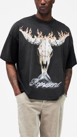 Represent British Cowboys Cotton T-Shirt in Stained Black at Nordstrom, Size Xx-Large