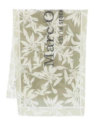 Marc O'Polo floral-print scarf - women - Cotton/Modal - One Size - Green