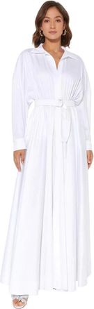 Norma Kamali Boyfriend Maxi-overhemdjurk met ceintuur - Dames - Shirt Kleedjes - Wit - XS - Katoen - Kleedjes