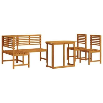 vidaXL Conjunto De Bancos De Jard&iacute;n 4 Pcs Marr&oacute;n Vidaxl