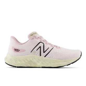 New Balance Womens Fresh Foam X EVOZ v3 in Pink/Beige/Black Textile, size 3.5 Narrow