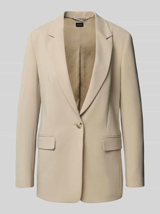 HUGO BOSS Regular Fit Blazer mit 1-Knopf-Verschluss in Beige, Gr&ouml;&szlig;e 36