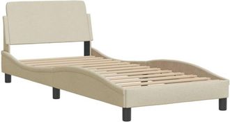 vidaXL Vidaxl - Estructura De Cama Con Cabecero Sin Colch&oacute;n Tela Crema 90x200cm