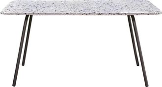 Tikamoon Mesa de jardín rectangular terrazo premium y metal gris 4/6 pers