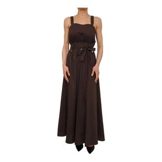 Liu Jo Maxi Dresses, female, Brown, Size: XS Long Poplin Dress
