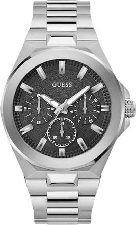 Guess Accessoires, Heren, Grijs, ONE Size, Multifunctioneel Roestvrijstalen Horloge