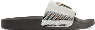Giuseppe Zanotti Brett geometric-print slides - men - PVC/Polyurethane/Rubber - 43 - Silver