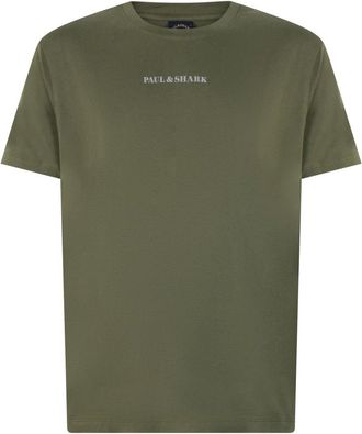 Paul & Shark Camiseta de algod&oacute;n con estampado de logo - Tops - Hombre - Verde - 4XL