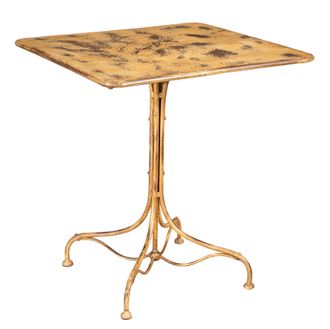 Biscottini International Biscottini - Mesa De Hierro Forjado Con Acabado De Crema Antigua
