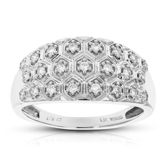 Vir Jewels 1/4 cttw Lab Grown Diamond Ring in Sterling Silver For Women