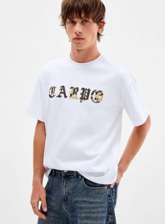 Djab Mens Camo embroidered inscription T-shirt Imported from Seoul
