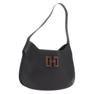 Ferragamo Pre-owned Shoulder Bags, female, Black, Size: ONE SIZE Pre-owned Leather Shoulder Bag