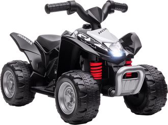 OEM Quad El&eacute;ctrico Honda Para Ni&ntilde;os 18-36 Meses Veh&iacute;culo El&eacute;ctrico A Bater&iacute;a Con Faros Led Bocina 65,5x38,5x43,5cm Negro