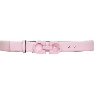Ferragamo Salvatore Ferragamo Double Gancio Leather Belt in Cheerleader Pink at Nordstrom, Size 75