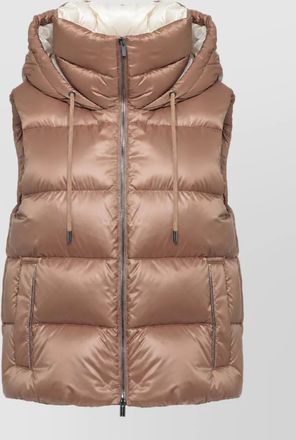 PESERICO quilted hooded sleeveless puffer jacket