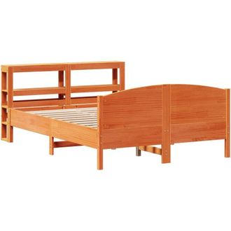 vidaXL Vidaxl - Cama Sin Colch&oacute;n Madera Maciza De Pino Marr&oacute;n Cera 160x200 Cm