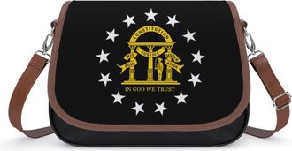 Generic Georgia State Flag U.S.A. Fashion Womens Crossbody Bags Novelty Handbag Shoulder Bag Purse