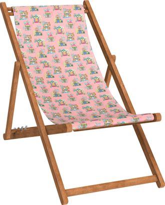 Vent de Boh&egrave;me Silla plegable de haya con estampado de templos rosa