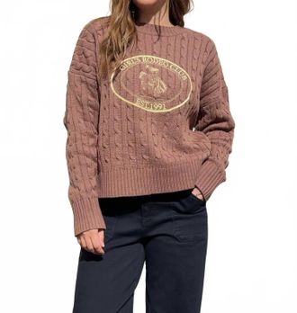 Bailey Rose Macy Cable Knit Sweater In Chocolate