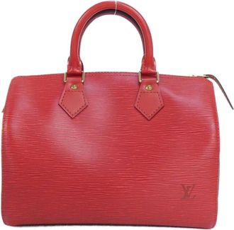 Louis Vuitton Red Color Leather Boston Bag (Pre-Owned)