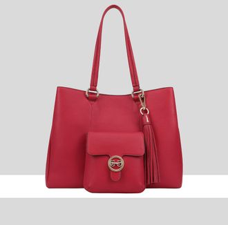 Paul Costelloe Womens Shebelle Leather Shoulder Bag - Pink - One Size