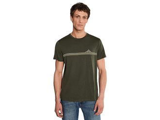 Icebreaker Merino 150 Tech Lite Short Sleeve T-Shirts Range Stripes Mens Clothing Dark Loden : XL