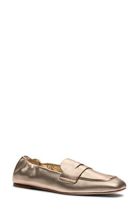 Stuart Weitzman Brynt Penny Loafer in Light Gold at Nordstrom, Size 8.5