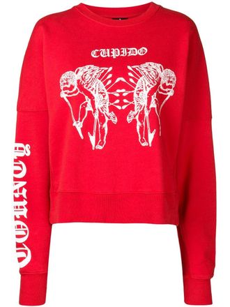 Marcelo Burlon tattoo print sweatshirt - women - Cotton - S - Red