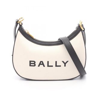 Bally ivory Canvas Leather Shoulder Bag (Pre-Owned)