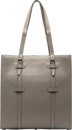 Gucci Pre-owned GG Marmont Medium Tote - Dames - Vintage Shopper - Grijs - ONE Size - Leer - Vintage