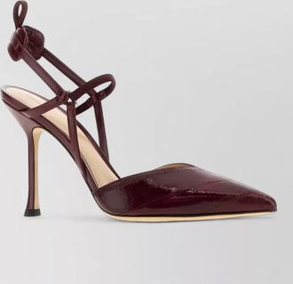 Fendi leather chevron-pattern slingback pumps