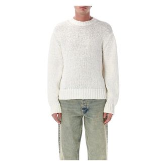 Sunflower Round-neck Knitwear, male, White, Size: XL Frederik Sweater