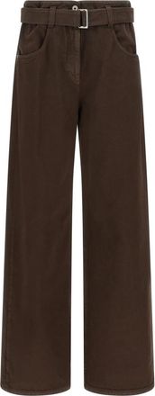 Brunello Cucinelli Wijde Jeans - Dames - Loose Fit Jeans - Bruin - XS - Katoen - Jeans