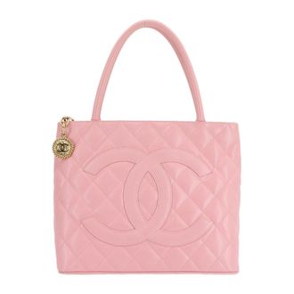 Chanel Pink Grained Calfskin Tote Bag (Pre-Owned)