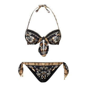 Twinset Bikinis, female, Multicolor, Size: XL Foulard Print Push-up Bikini