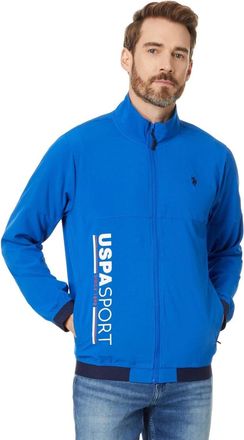 U.S.Polo Association U. S. Polo Assn. Track Jacket Mens Blue USPA Sport Print Full Zip FROG735