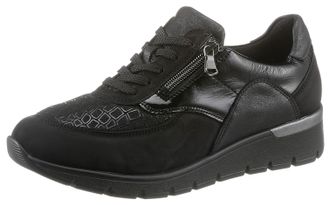 Waldl&auml;ufer Schn&uuml;rschuh WALDL&Auml;UFER K-RAMONA-Soft, Damen, Gr. 4,5 (37,5), schwarz, Lackleder, Nubukleder, Textil, Schuhe Schn&uuml;rschuh, mit Luftpolster-Laufsohle, K-