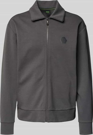 HUGO BOSS Regular Fit Sweatjacke aus Baumwoll-Mix Modell FUTURE in Dunkelgrau, Größe XXXL
