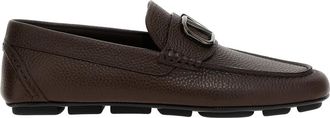 Valentino Garavani Garnet Leren Loafers - Heren - Schoenen - Bruin - Maat: 39 EU Leer