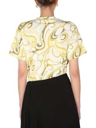 Raf Simons Hippie Allover Print Cotton T-Shirt - Yellow