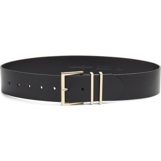 Nordstrom Maren Leather Belt in Black at Nordstrom Rack, Size X-Large
