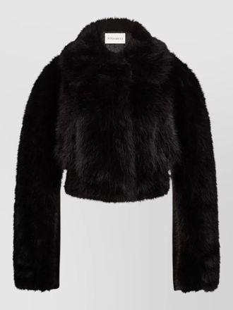 Nina Ricci cropped faux fur blazer soft finish pockets