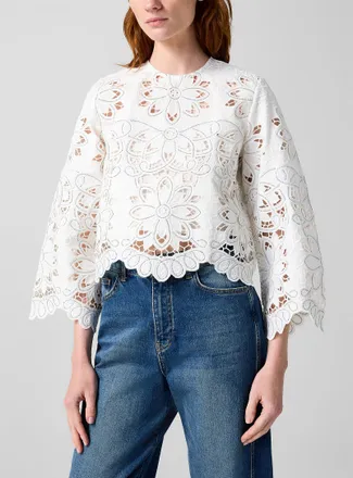 Farm Rio Womens Guipure lace blouse