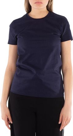 Moncler Ladies Navy Logo Patch Cotton T-Shirt, Size X-Small