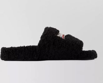 Balenciaga faux shearling slide sandals